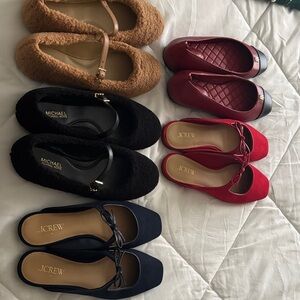 J. Crew Factory Red and Navy Women's Flats